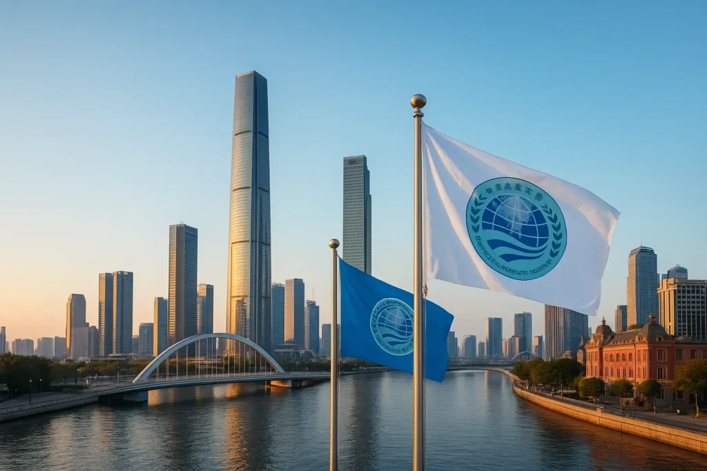 "SCO Summit 2025- Tianjin city view"
