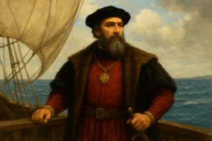 Vasco da Gama samandar mein apne jahaj par Age of Discovery ke dauran raste explore karte hue