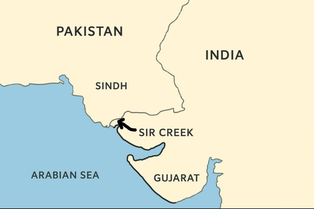 Sir Creek ka border map between India and Pakistan