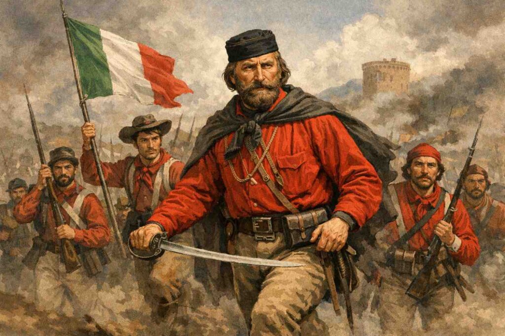 Unification of Italy (1815–1870): Mazzini, Cavour और Garibaldi की कहानी Giuseppe Garibaldi Red Shirts ke saath 1860 me Italy ke ekikaran ke dauran sena ka netritva karte hue