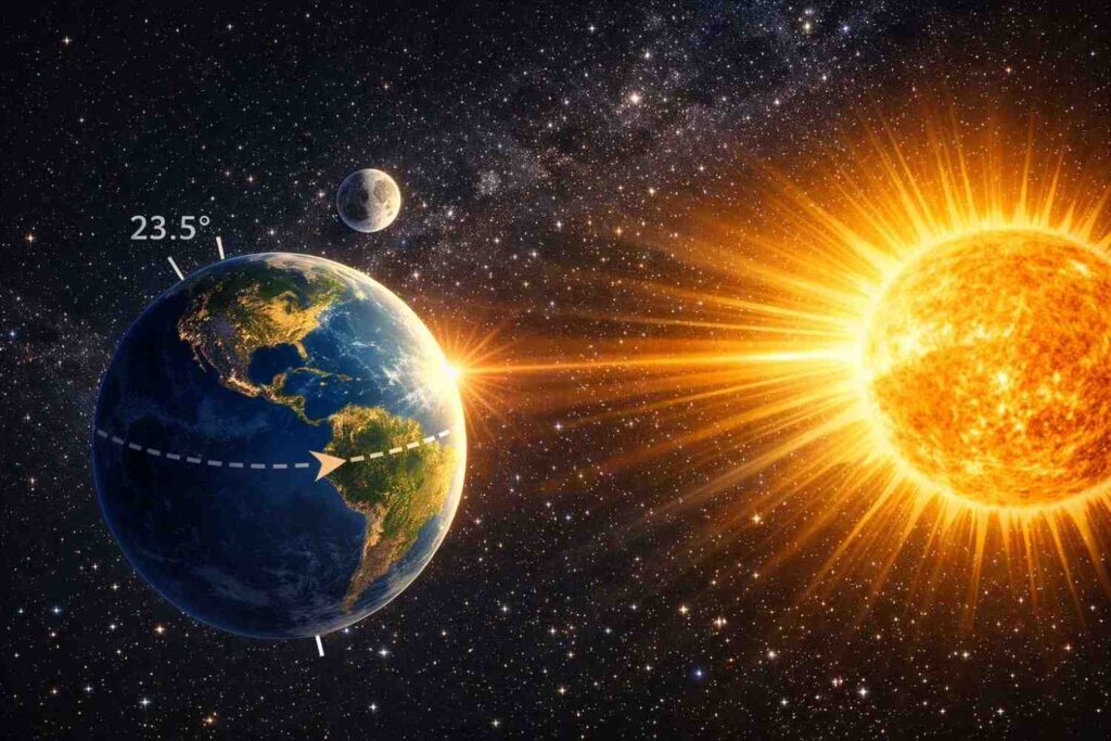 Makar Sankranti: भारतीय सभ्यता, कृषि और खगोल विज्ञान का पर्व Makar Sankranti के दौरान पृथ्वी का 23.5 डिग्री झुकाव, सूर्य किरणों का पृथ्वी की ओर पड़ना और अंतरिक्ष से दिखाई देता दृश्य