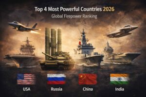 Top 4 Most Powerful Countries 2026 – USA, Russia, China and India military strength in Global Firepower Index